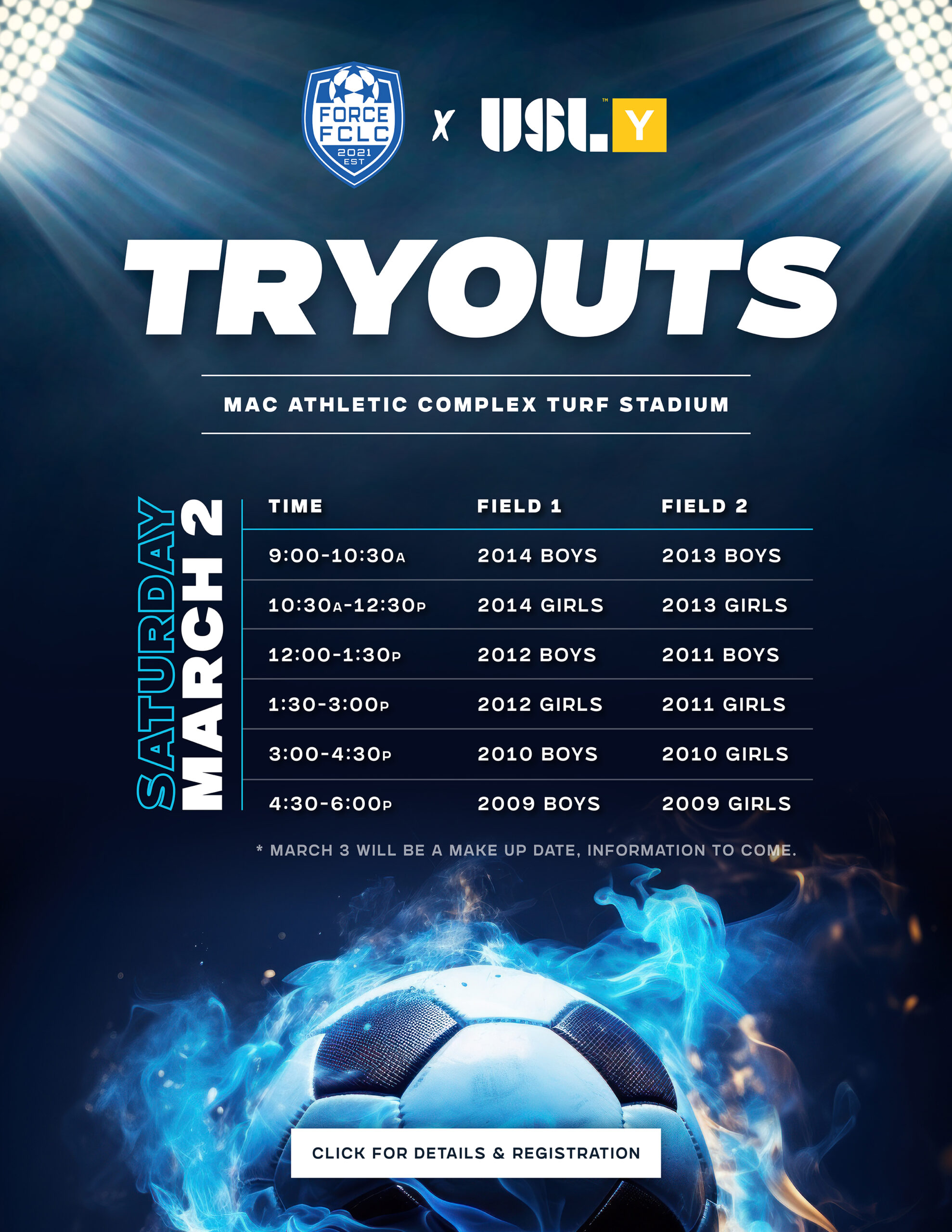 Summer 2024 USL Youth/Super Y Tryout Registration Now open FC Lake